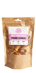 pork curls natural dog treats