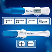 Clearblue Pregnancy Test with Weeks Indicator and one Clearblue Rapid Detection Pregnancy Test