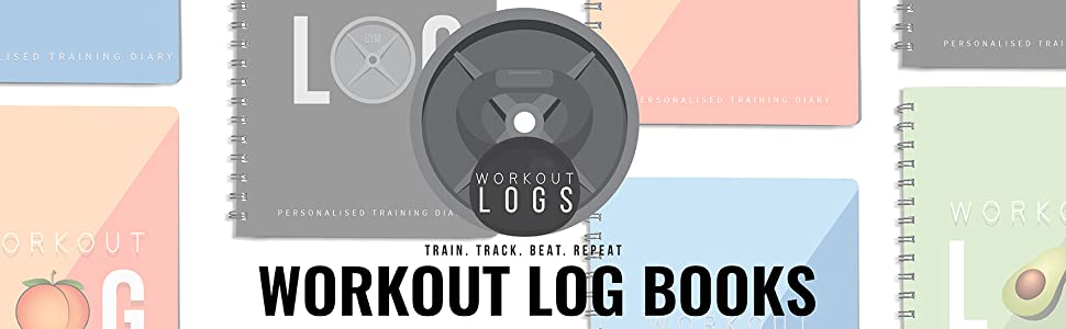 WORKOUT LOGS LOG BOOKS LOGBOOK TRAIN TRACK BEAT REPEAT WIREBOUND GYM DIARY GYMPAD NOTEBOOK PEACH 