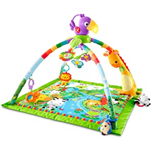  Fisher-Price DFP08 Rainforest Gym, Baby Playmat with Music and Lights, Suitable from Birth 