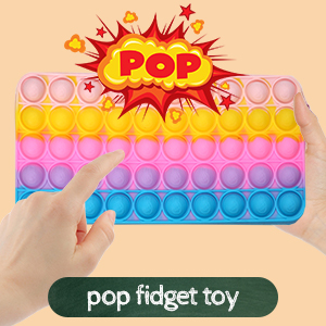 Pop Fidget It Pencil Case for Girls, Kids Rainbow Poppet Pencil Case