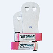 Gymnastic Palm Protectors with Pink Hook and Loop Strap