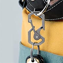 Tibitdeer Titanium Keychain Utility Keyring Carabiner Clip Quick-Release Multi-Tool Key Holder 