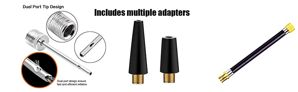 Includes a variety of adapter accessories