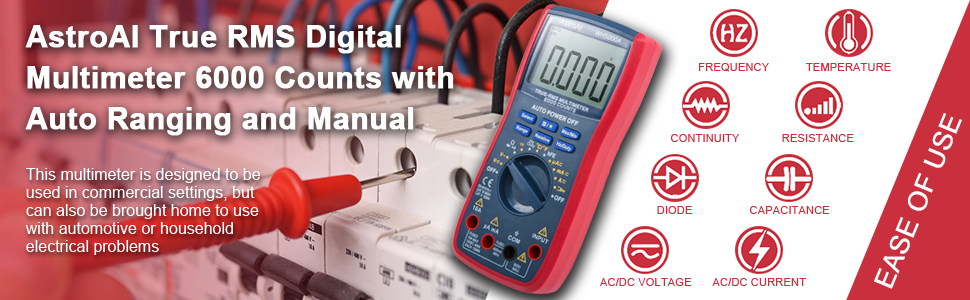 digital multimeter 6000 count true rms auto ranging