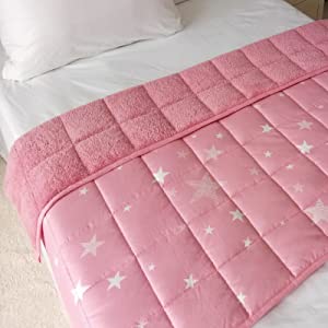 pink fluffy weighted blanket