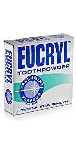 Eucryl; Toothpowder; Tooth whitener; Teeth whitener; Teeth whitening powder