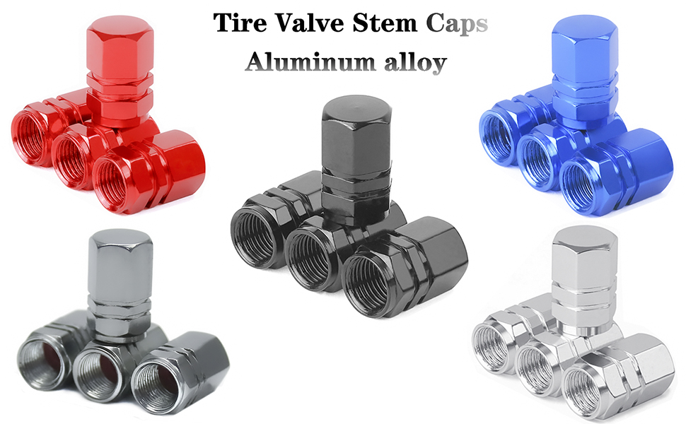 Aluminum Tire Valve Cap with Rubber Ring 