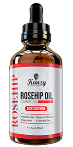 KANZY Organic Rosehip Oil Cold Pressed for Face 100% Pure Carrier Seed Oil Unrefined