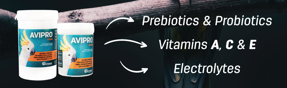 Avipro Avian contains prebiotics, probiotics, vitamins and electrolytes