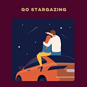 Couple stargazing illustration