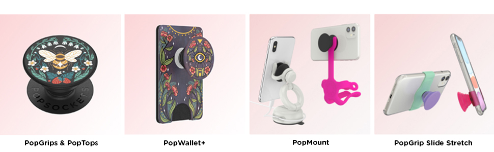 Popsocket product family with pictures