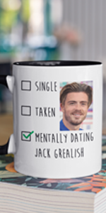 Mentally Dating Jack Grealish Mug Funny Football Joke Present Gift Idea