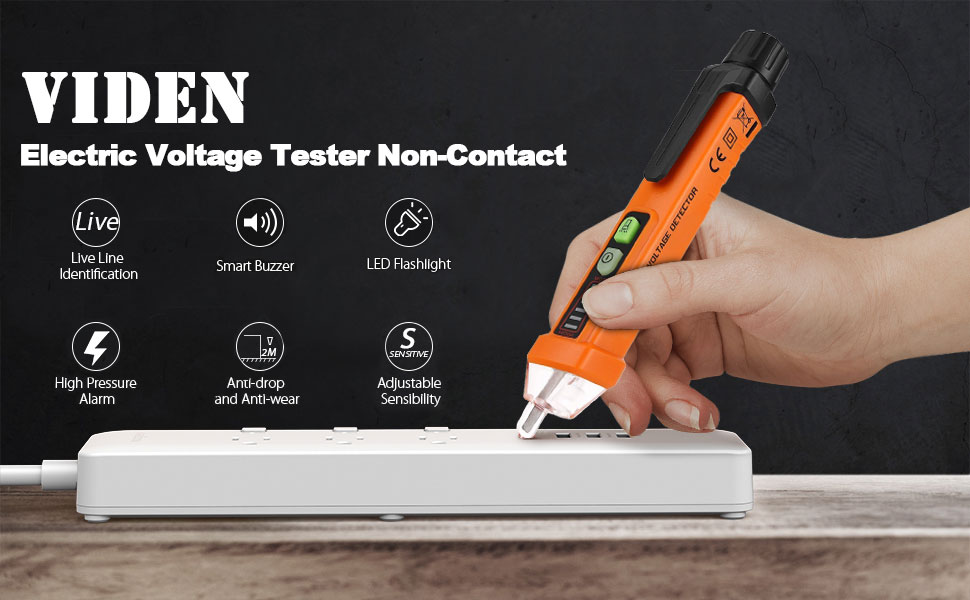 VIDEN Electric Voltage Tester Non-Contact, Electrical Voltage Detector Pen 12-1000V AC