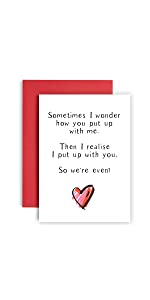 Valentines Wedding Happy Anniversary paper wedding card