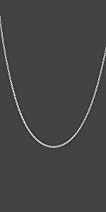 Amberta 925 Sterling Silver 1.1 mm Curb Chain Necklace