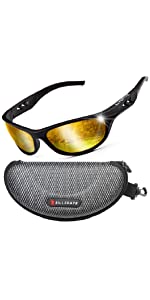 ZILLERATE Polarised Sports Sunglasses, Mirror Gold