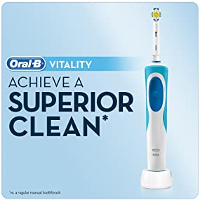 Oral-B Vitality white and clean electric rechargeable toothbrush powered by Braun