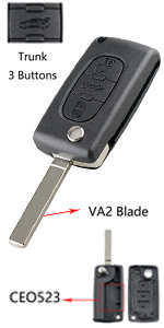 peugeot 207 key fob CE0523 