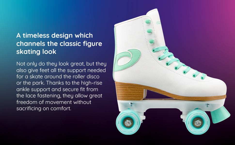 White roller skates with a timeless classic design